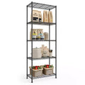 SONGMICS Storage Shelf, Metal Wire Shelving Unit, Adjustable Shelves, 5 Tier, 11.8 x 23.6 x 63.4 Inches, Ink Black
