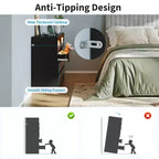 Cassettiera moderna a 6 cassetti con stazione di ricarica, luci LED e presa di corrente, Organizzatore a cassetti per camera da letto, soggiorno, ingresso