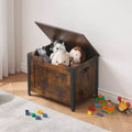 Wooden Storage Trunk with Metal Frame, Lift-Top Chest with Safety Hinge, 300lb Capacity Storage Bench for Entryway,Bedroom,Living Room,Blankets&Toys