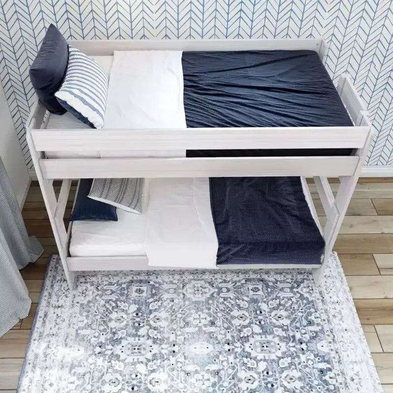 Letto a Castello in Legno Massello con Struttura a Capanna per Adulti