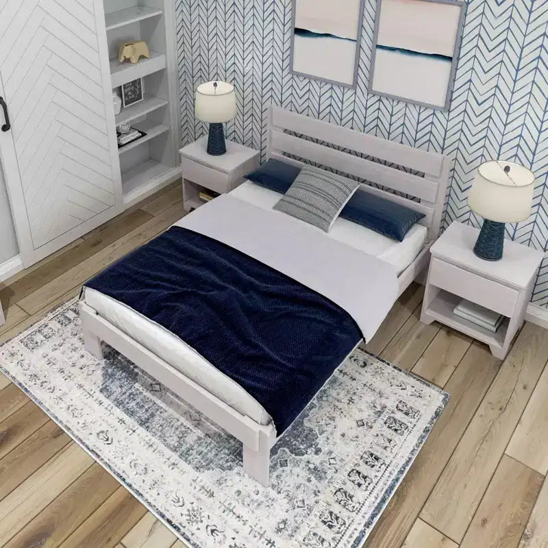 Struttura Letto Matrimoniale Rustica con Testiera a Doghe
