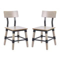Merrick Lane Dining Chairs with Steel Supports and Footrest - Set Of 2