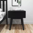 Comodino in legno massello con cassetto portaoggetti, tavolino moderno piccolo
