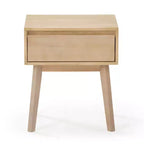 Comodino in legno massello con cassetto portaoggetti, tavolino moderno piccolo