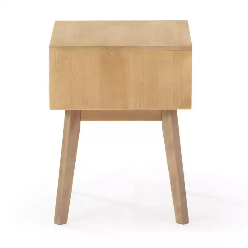Comodino in legno massello con cassetto portaoggetti, tavolino moderno piccolo