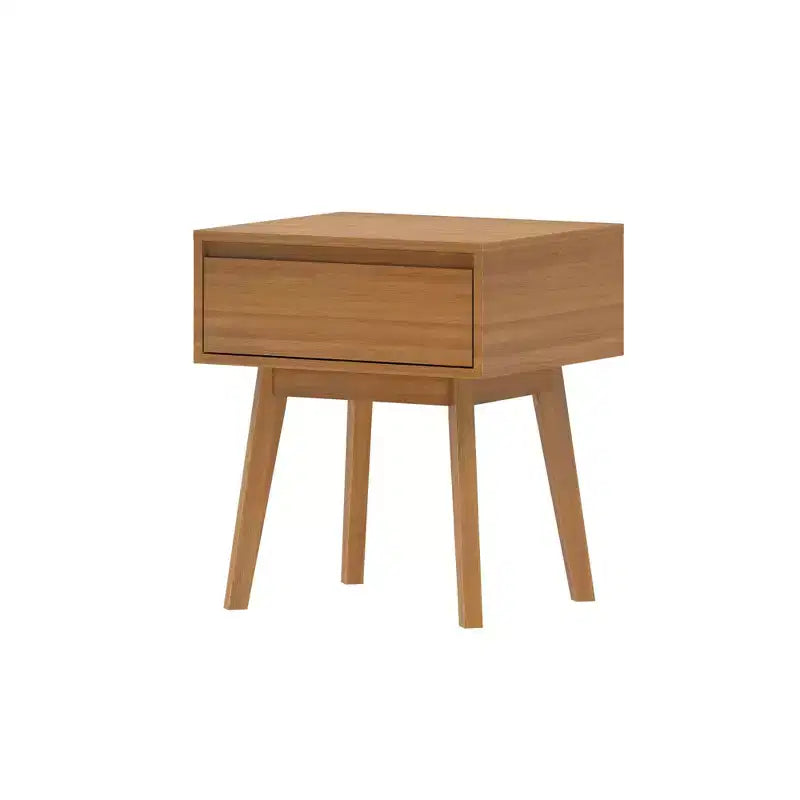 Comodino in legno massello con cassetto portaoggetti, tavolino moderno piccolo