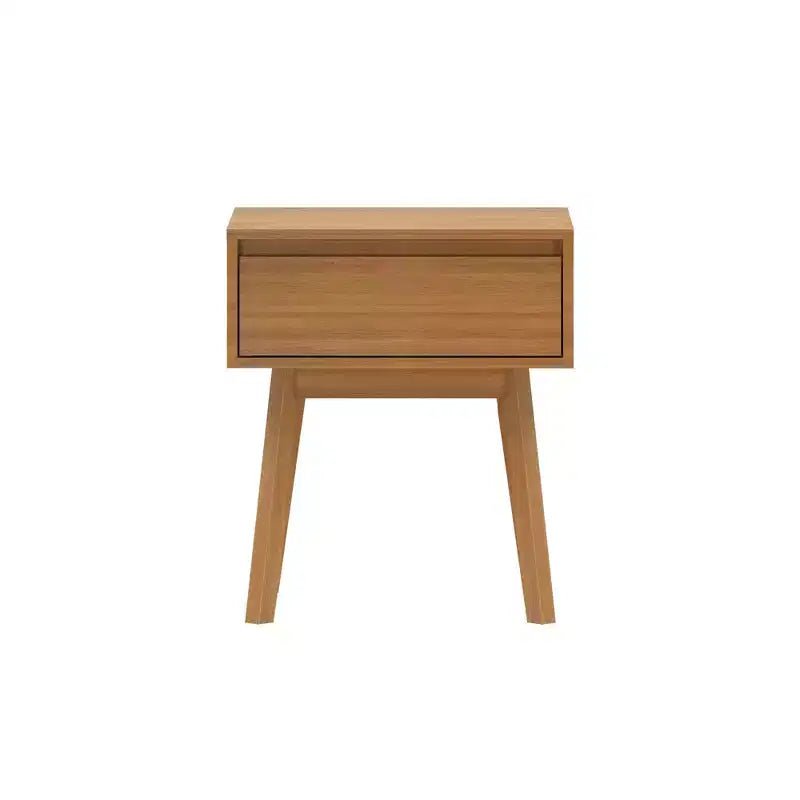 Comodino in legno massello con cassetto portaoggetti, tavolino moderno piccolo
