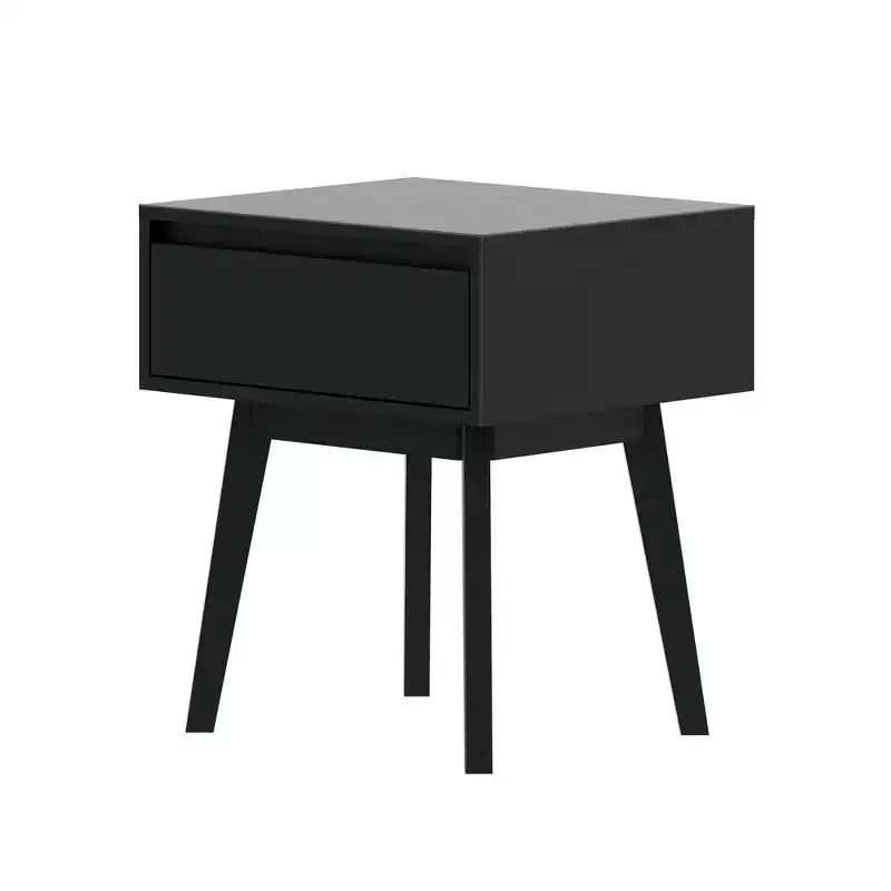 Comodino in legno massello con cassetto portaoggetti, tavolino moderno piccolo