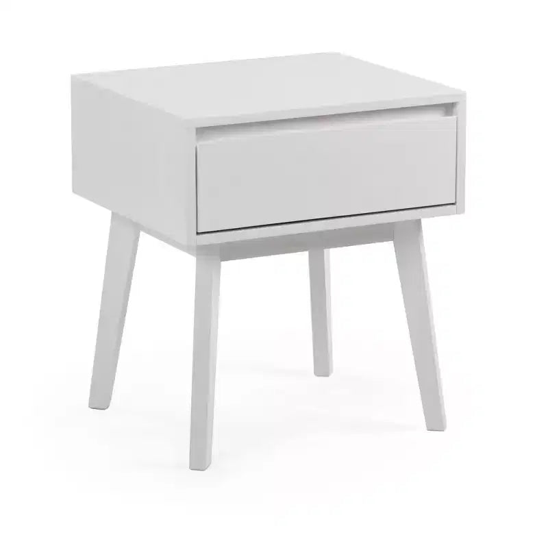 Comodino in legno massello con cassetto portaoggetti, tavolino moderno piccolo