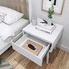 Comodino in legno massello con cassetto portaoggetti, tavolino moderno piccolo