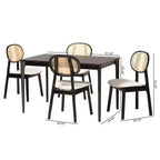 Set pranzo in legno stile Mid-Century Modern 5 pezzi