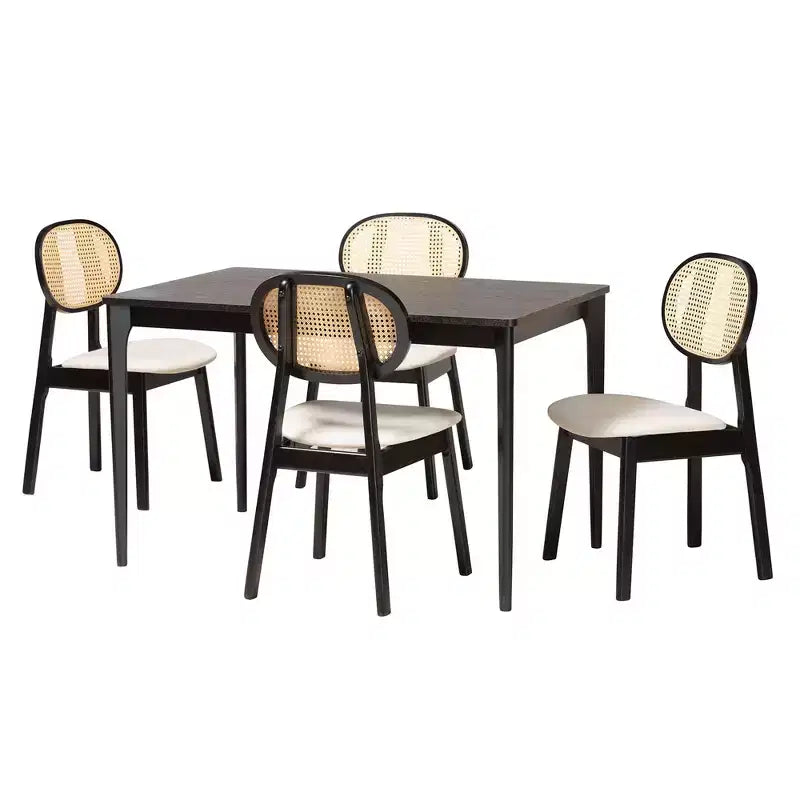 Set pranzo in legno stile Mid-Century Modern 5 pezzi