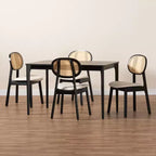 Set pranzo in legno stile Mid-Century Modern 5 pezzi