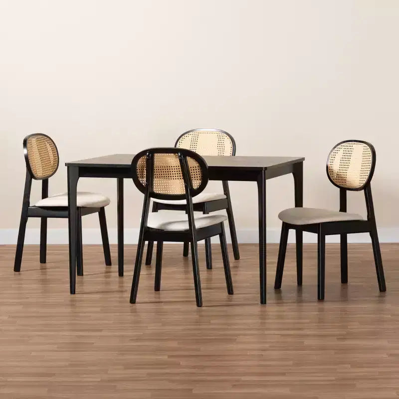 Set pranzo in legno stile Mid-Century Modern 5 pezzi
